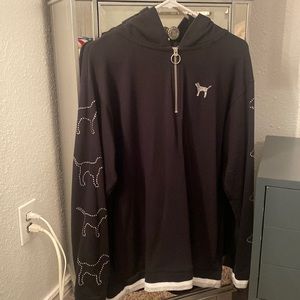 Pink sweater with rhinestones